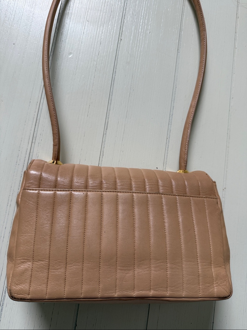 Chanel Beige Leather Quilted Bag - Picture 9 of 12